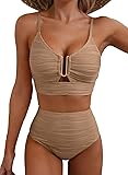 Herseas Womens Sexy U Wired Ruched Push Up 2 Piece