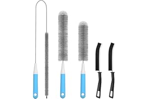 TOOUT Dryer Vent Cleaner Kit 5 Pcs, Refrigerator Coil Cleaning Brush, Sewer Set Brush, Dryer Lint Cleaner Brush for Flexible 
