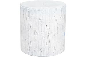 Delsit Woody Outdoor Pouf Ottoman - European Made Waterproof & Lightweight Round Seat - Stylish Home Decor & Living Room Furniture - Versatile Footrest & Seating for Indoor & Outdoor | Birch Print