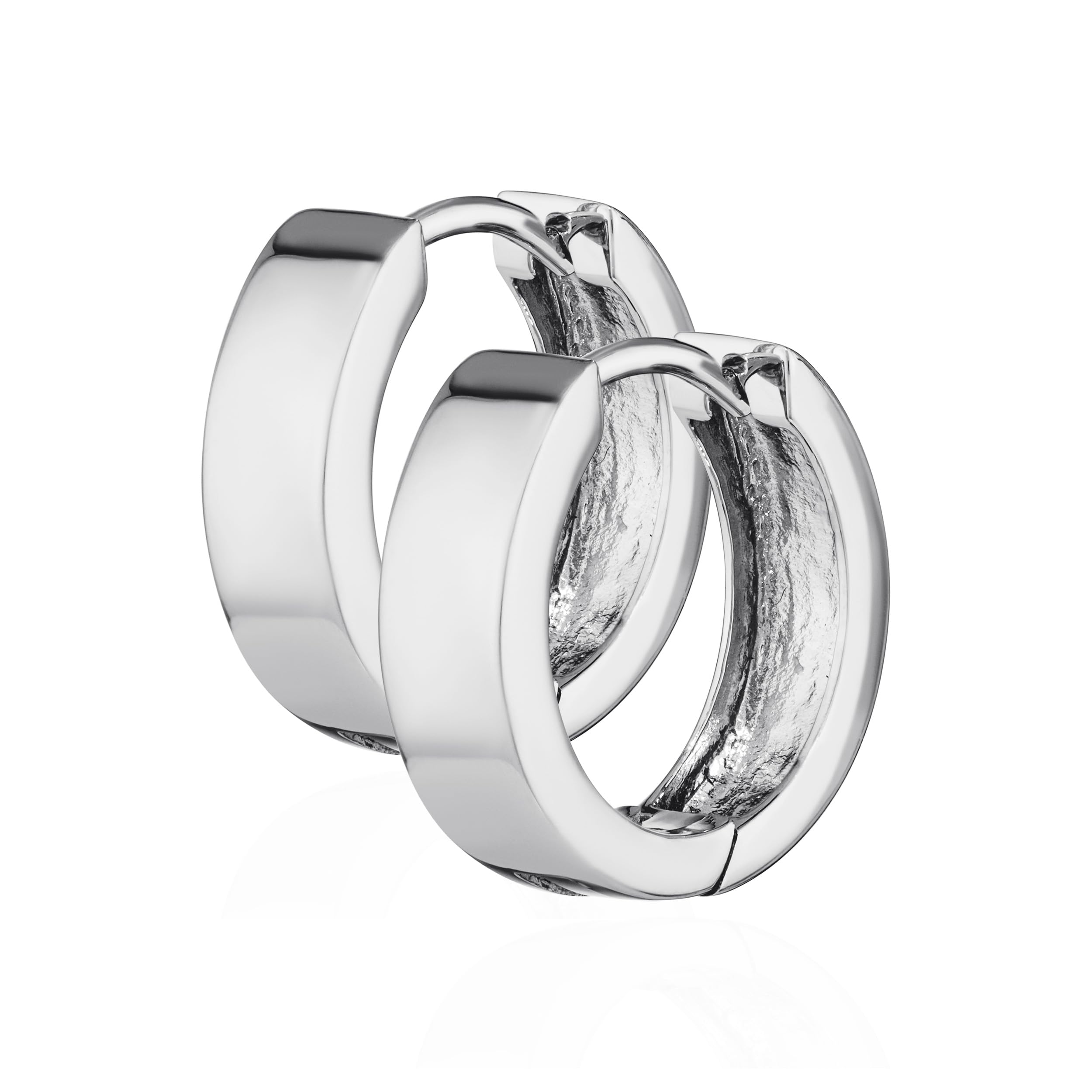 NKlaus silver pair 925 sterling silver hinged earrings 14,3 x 4,2mm tarnish proof 4795