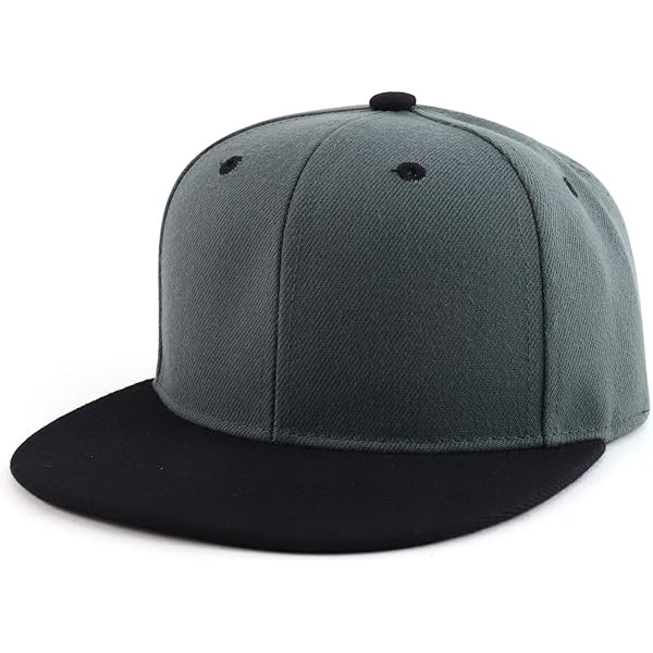 Fast Car Embroidered Two Tone Superior Cotton Twill Flat Bill Snapback Cap Black Charcoal Osfm