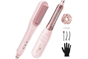 Wavytalk Pro Steam Hair Straightener Brush, Steamline Pro 3 in 1 Straightening Brush, Steam Reduces Damage, Nourishes Hair, and Expedites Straightening