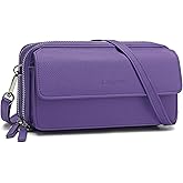Lanyani RFID Crossbody Wallet Wristlet Purse with Phone Pocket For Women Vegan Leather