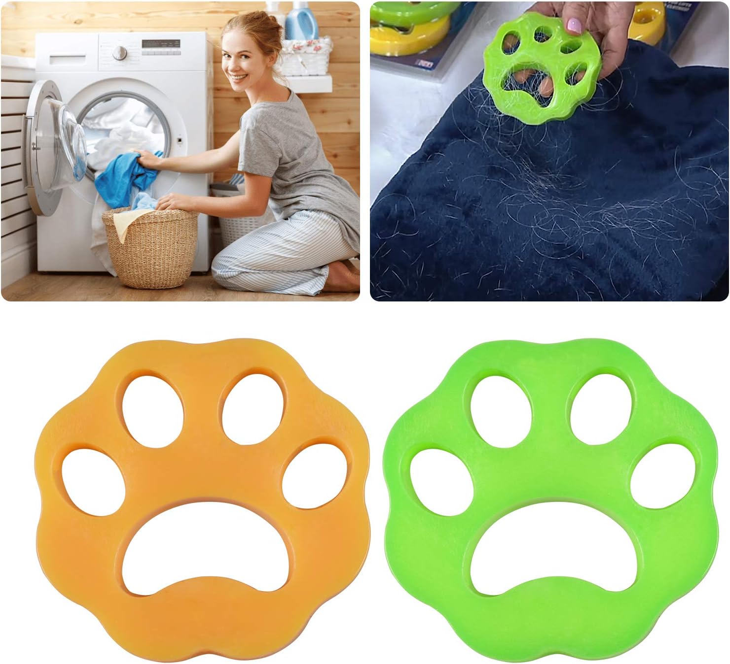Pet Hair Remover for Laundry -LEADTEAM Non-Toxic Reusable with Remove Hair from Dogs and Cats on Clothes in The Washing Machine -2 Pcs