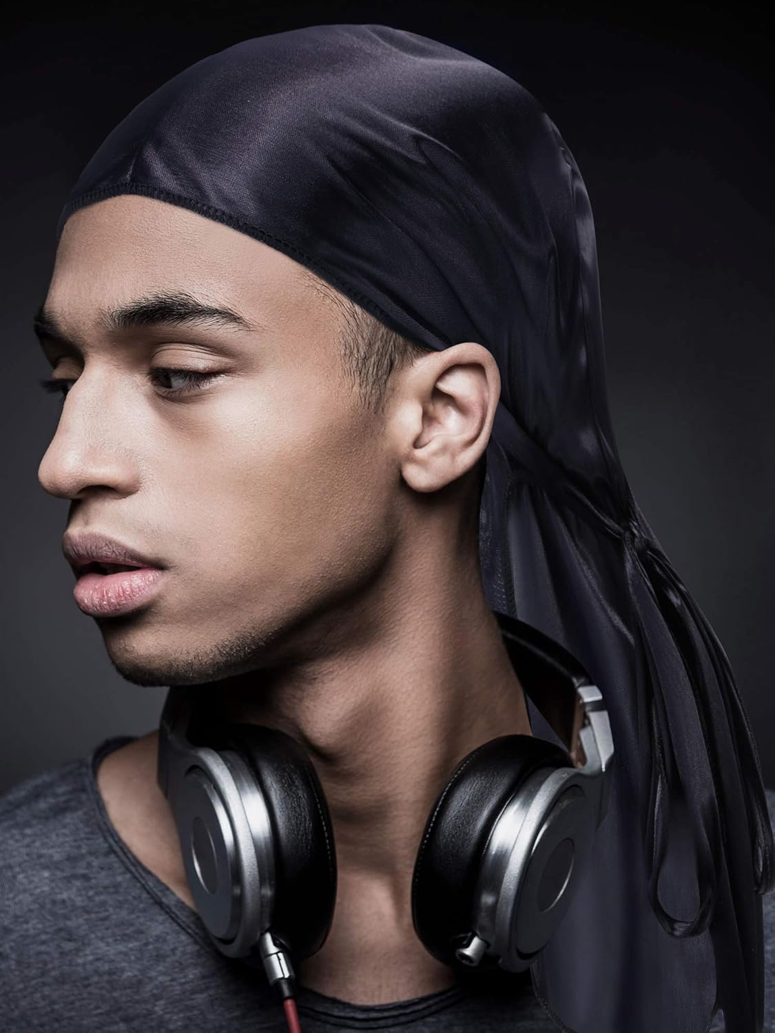 8 Pieces Silky Durag Caps Elastic Wave Cap Long Tail Headwraps Wide Straps Waves (Color 1): Clothing