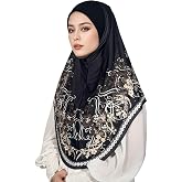 HURESON Ready To Wear Instant Hijab For Girls Muslim Slip-On Khimar Floral Hijab Scarf for Women Hijabs Islamic Abaya Turban
