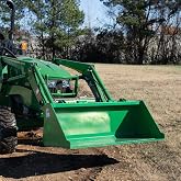 Titan Attachments 5FT Dirt Bucket Attachment Fits John Deere Hook and Pin Tractors, Low Profile Bucket for Dirt, Debris, Material Loading with Reinforced Gussets