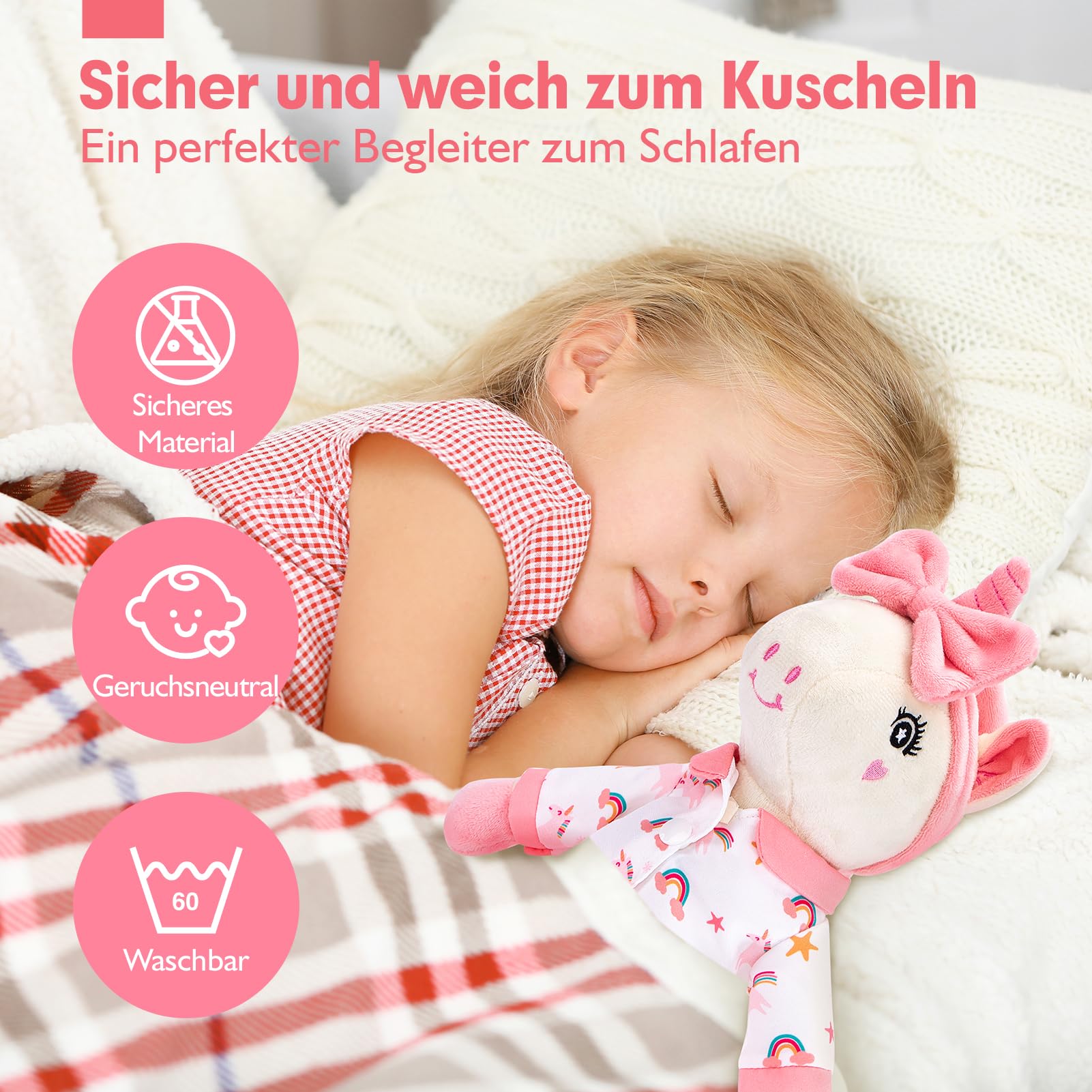 hahaland Plüschtier Einhorn Spielzeug ab 3-8 Jahre,Weiche Ballett Unicorn Stoffpuppe Kuscheln,Einhorns Kuscheltier Set mit 3er-Kleidungsset zum Anziehen,Einhorn Ggeschenke für Mädchen 3 4 5 6 7 Jahre 5