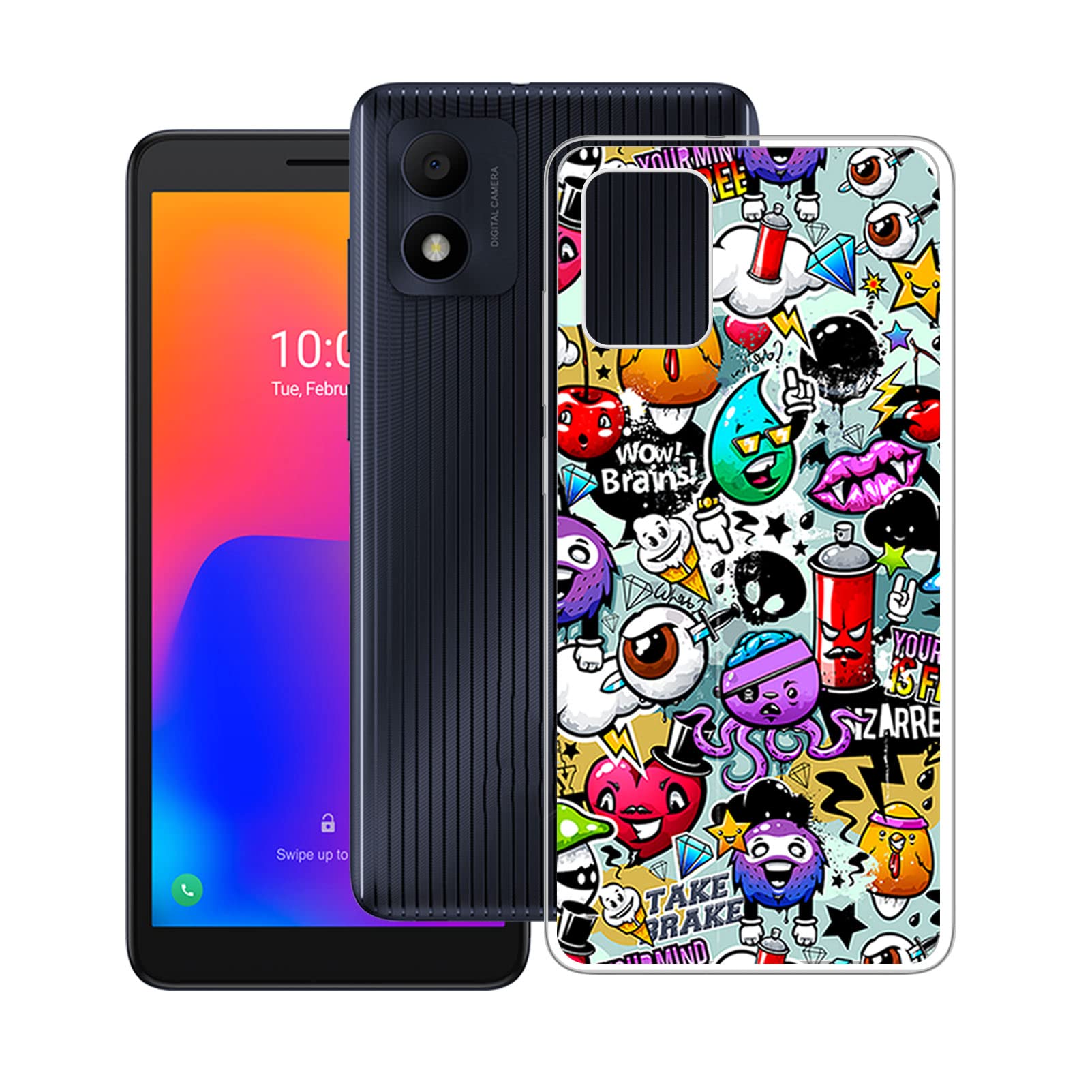 ZXFHN Phone Case for Alcatel 1B 2022/5031D/5031A[5.50"],Soft Silicone Phone Protective case Scratch Resistant TPU Back Skin Cover Anti-slip and drop-proof-Cartoon Devil