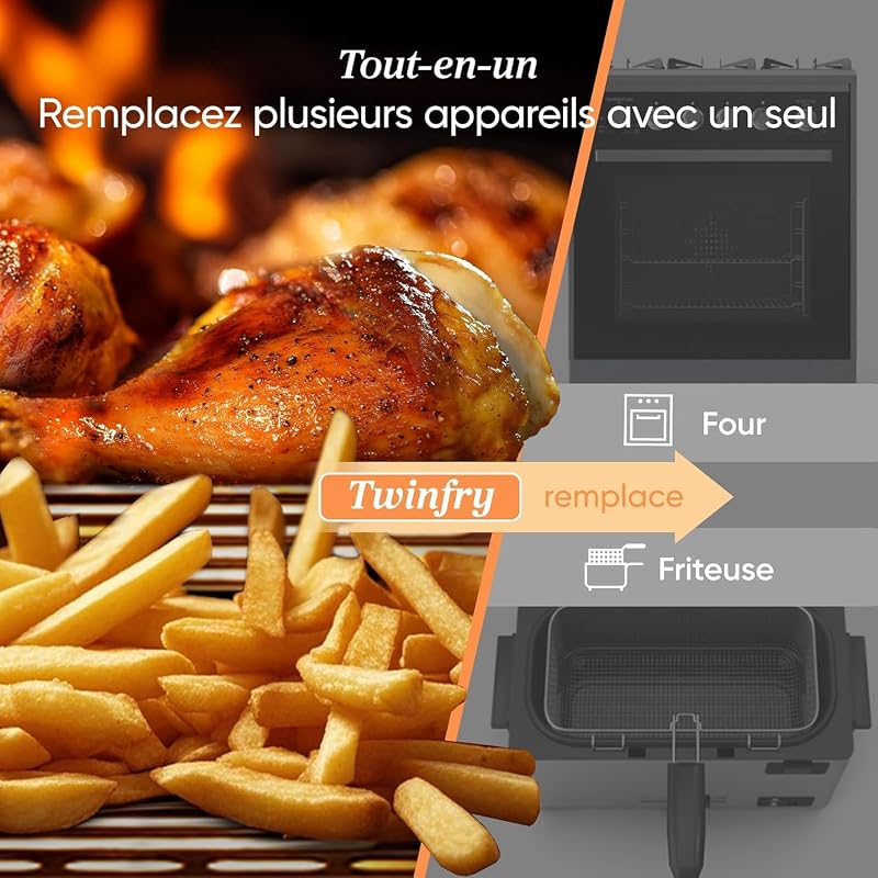 Airfryer, Dual Blaze Twinfry, Flexiblen Kammern, 10L