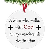 Christian Gift Christmas Ornaments Bible Verse Ceramic Hanging Ornament Gifts Baptism Christmas Easter Birthday Spiritual First Communion Gift Religious Gifts for Christian Faith Gifts for Women Men