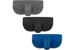 RM REAL MEN Real Men Ares-Accent Low-Rise Pouch Bikini Brief – 1, 3, 6 Pack with Size ABCD Pouch XS - 5XL