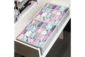 Sock Organizer Drawer Organizer 24 Cell Storage Box for Socks Handkerchiefs Ties Belts Underwear Closet Organization Foldable