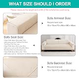SHANNA Soft Chenille Sofa Cover L Shape 110x110cm White 1/2/3/4 Seater view 3