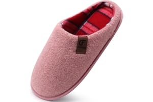 COFACE Unisex Mens Womens Cozy Memory Foam Scuff Slippers Casual Slip On Warm House Shoes Indoor/Outdoor Felt Sandal Slippers With Arch Support Rubber Sole Size 4-15