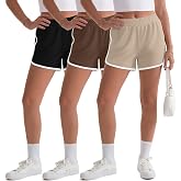 Vinsatin 3 Pack Girls' Athletic Dolphin Shorts | Teens, Elastic Waist, Dolphin Shorts, Summer, Running, Soccer, Basketball, for Ages 5-16 Years, Pull On, Casual, Sports