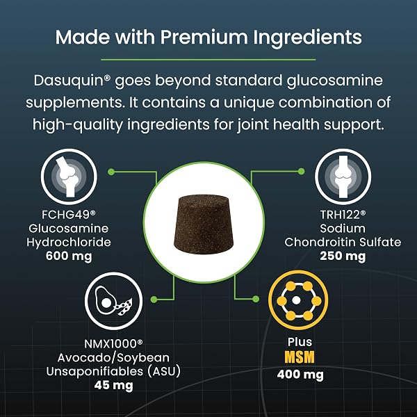 NUTRAMAX DASUQUIN FOR SMALL TO MEDIUM DOGS, JOINT HEALTH SUPPLEMENT, CONTAINS GLUCOSAMINE FOR DOGS, PLUS CHONDROITIN, ASU, MSM AND MORE, SUPPORTS HEALTHY JOINTS, SOFT CHEWS, 42 COUNT