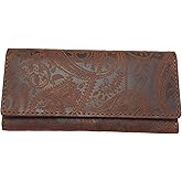 Craftivor Genuine Leather Handmade Wallet for Women Large Capacity Credit Card Holder Ladies Bifold Long Clutch Handbag Slim Minimalist Western Purse with Zipper Pocket