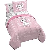 Disney Aristocats Marie Queen Comforter Set - 7 Piece Bedding Includes Sheet Set & Pillow Covers - Super Soft Cozy White Kitty Bedding