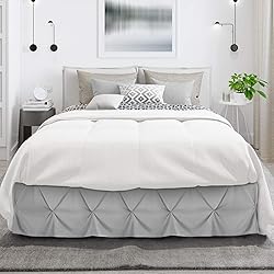 Nestl Light Grey Bed Skirt Cal King Size, Pinch
