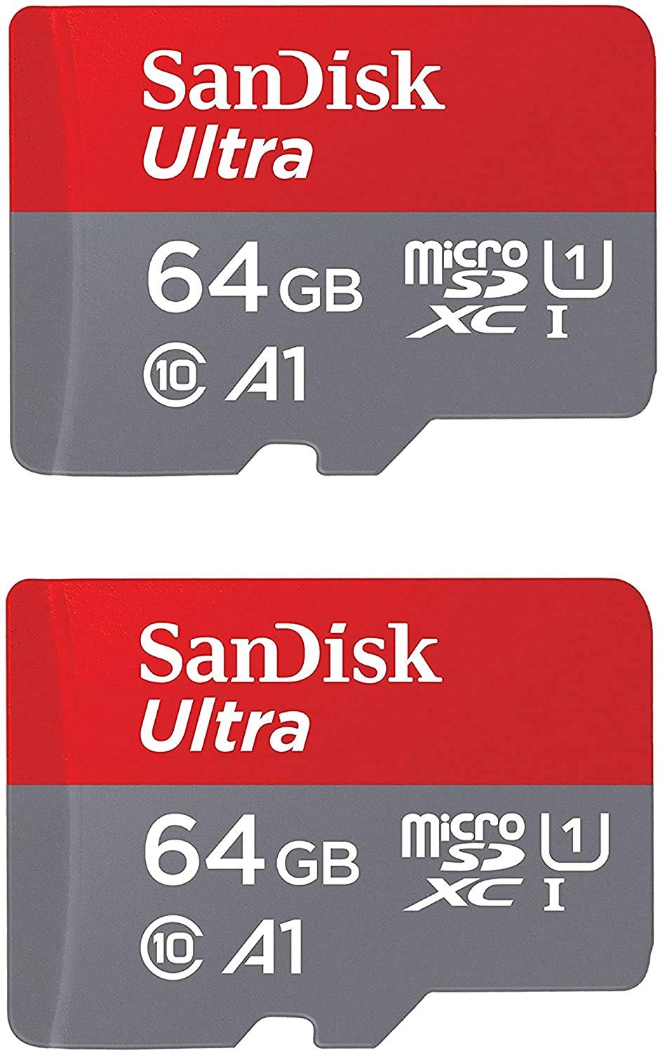 Sandisk Ultra Plus 64gb Microsdxc Uhs I Card With Sd Adapter Grey Red Full Hd Up To 100 Mb S For Android Phone Tables And Camera 2 Pack Of 64 Gb Micro Sd Card Beauty Amazon Com