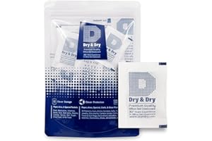 Dry & Dry 5 Gram [55 Packets] Silica Gel Packets, Desiccants - Rechargeable Fabric Silica Gel Packs, Silica Gel, Silica Packets, Desiccant Packs for Storage
