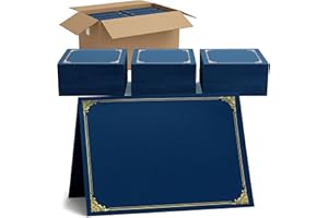 HOMELANCE 160 Pcs Certificate Holders Bulk, Navy Blue Diploma Covers Gold Foil Border, Document Covers for Letter Size 8.5x11 Award Certificates, Cardstock, Document Papers, Graduation