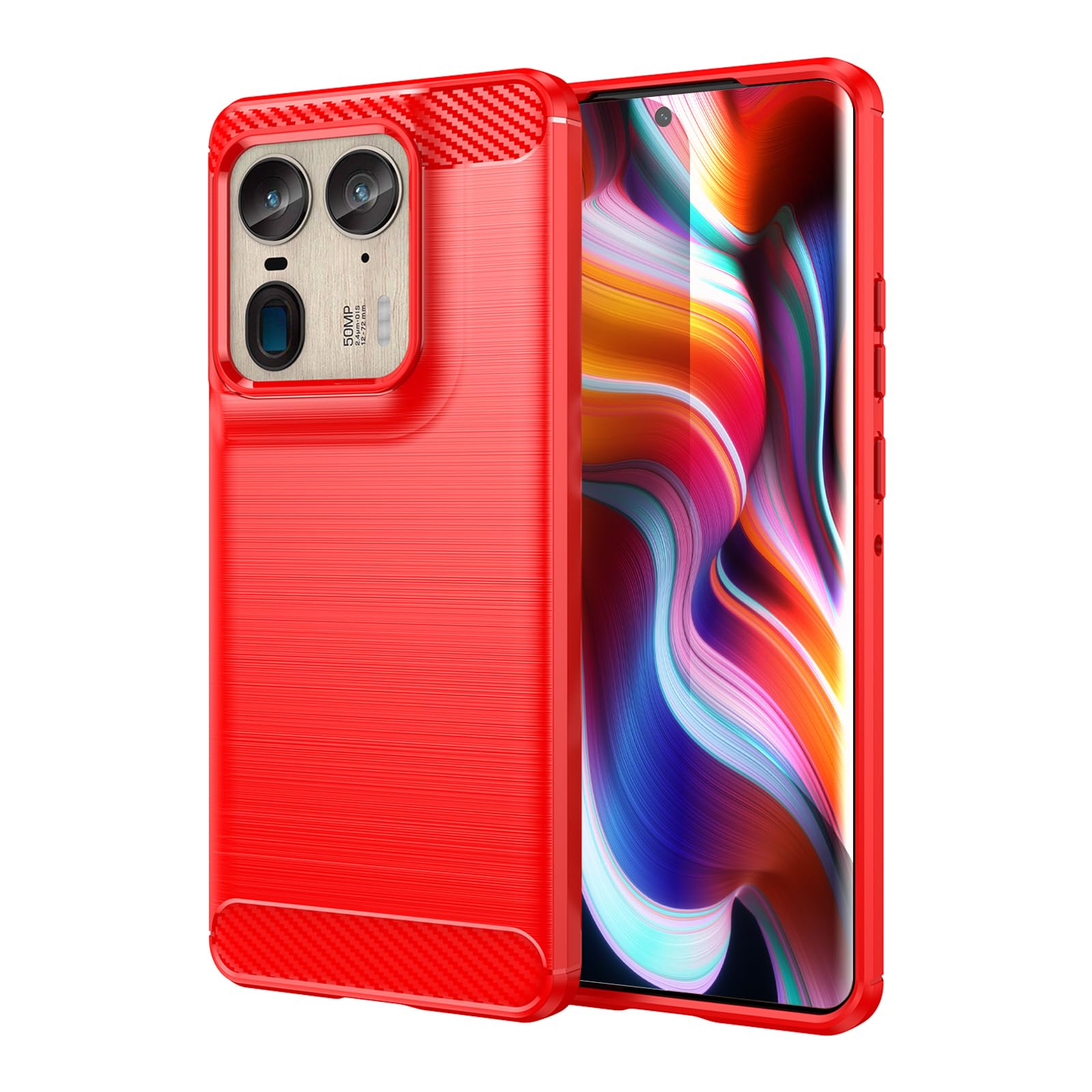 TailTech Case for Motorola Edge 50 Ultra Phone Case, [Red] Brushed Stripe TPU Phone Cover with Shockproof Protection, Compatible with Moto Edge 50 Ultra Phone Case