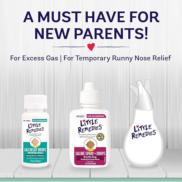 LITTLE REMEDIES, NEW BABY ESSENTIALS KIT, 6 NEWBORN ESSENTIALS, SALINE NASAL SPRAY, GAS RELIEF DROPS, GRIPE WATER, FEVER RELIEVER, & DIAPER OINTMENT