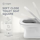 CUQOO Soft Close Toilet Seat Square with Adjustable Hinges 44.5x34.5 cm view 2