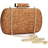 YYW Straw Clutch Purse for Women Wedding Hand-Woved Evening Straw Handbag Party Wedding Summer Beach Bag Wicker clutch