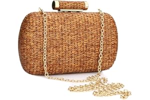 YYW Straw Clutch Purse for Women Wedding Hand-Woved Evening Straw Handbag Party Wedding Summer Beach Bag Wicker clutch