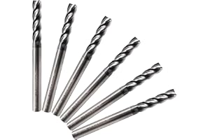 PRO EDGE TECHNOLOGY 6 Pcs 1/8" Carbide Square End Mill, 4 -Flute TIALN Coated CNC Mill Bits for Steel, End Mills for Precision Milling Tasks
