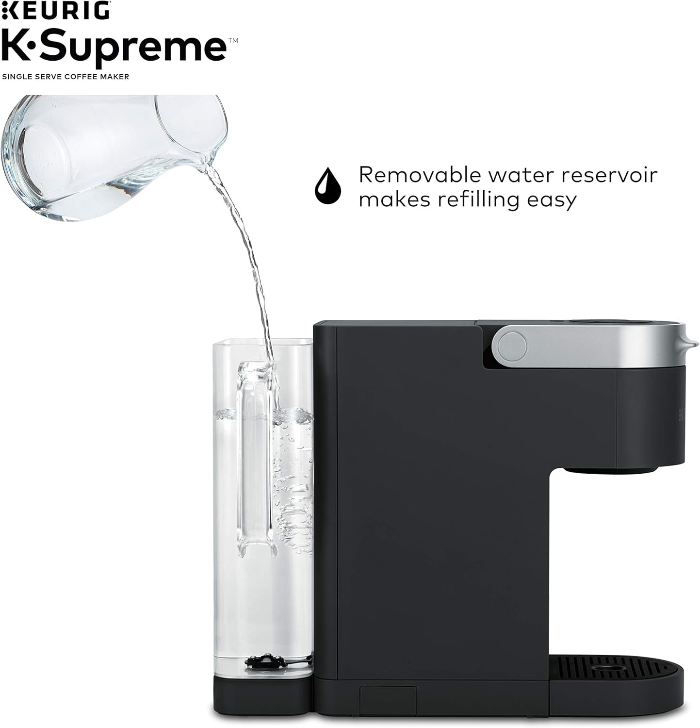 Keurig K-Supreme Coffee Maker, Single Serve K-Cup Pod Coffee Brewer, With MultiStream Technology, 66 oz Dual-Position Reservoir, and Customizable Settings, Black: Kitchen & Dining