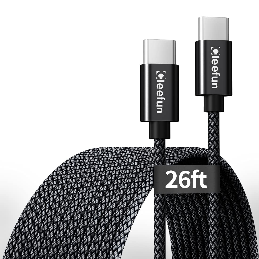CLEEFUN 8M USB C to USB C Cable,Extra Long PD 60W Type-C to Type-C Fast Charging Charger Lead for iPhone Air 17 16 15, Samsung Galaxy S25 S24 S23 S22 S21 S20 Note 20, MacBook/iPad Air Pro, Huawei&More