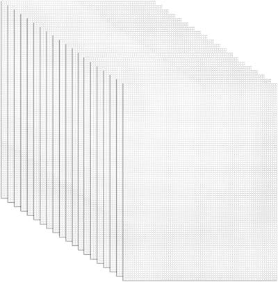 Tosnail 20 Pcs Clear Plastic Mesh Canvas Sheets 13.5 x 10.5 in 2 mm Holes