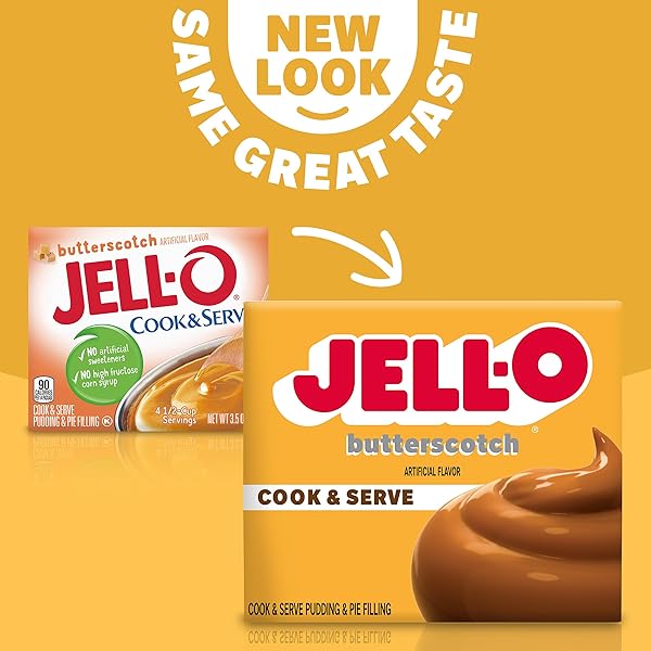 JELL-O COOK & SERVE BUTTERSCOTCH PUDDING & PIE FILLING MIX, 3.5 OZ BOX