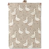 Aonimonis Cute White Duck Theme Throw Blanket Gifts for Women, Soft Fuzzy Warm Cozy Flannel Blankets for Bedroom, Travel, Couch, Home Decor 50x60 in