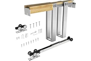 JUBEST 30"x80" Pocket Door Frame Kit with 120LBS Two-Way Soft-Close Mechanism, Easy to Install Pocket Door Kit, for 24" to 30" Wide, Durable Pocket Door Hardware
