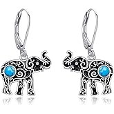URONE Cat/Spider/Bat/Elephant Earrings 925 Sterling Silver Animals Dangle Earrings Gothic Animals Jewelry Gifts for Women