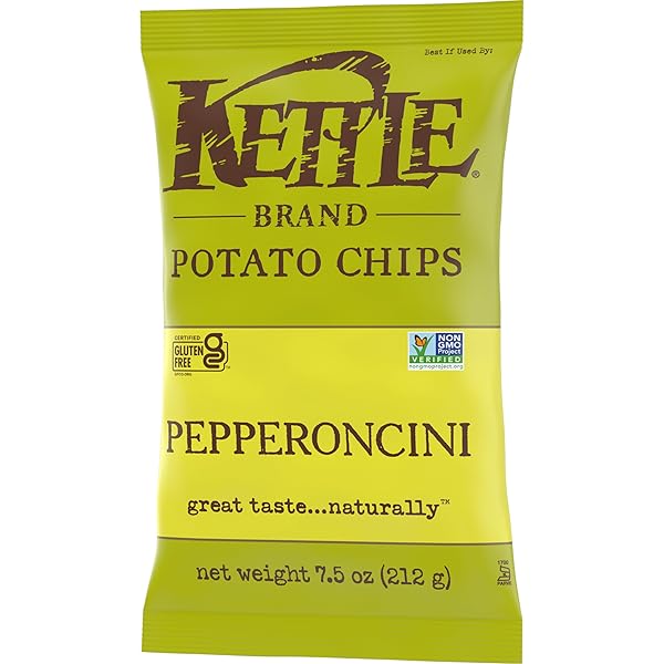 KETTLE BRAND POTATO CHIPS, PEPPERONCINI KETTLE CHIPS, 7.5 OZ