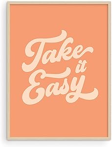 Haus and Hues Relax Sign Peach Pictures for Room - Cute Quote Posters and Inspirational Wall Art for Girls | Relax Wall Decor Relax Art Sign Relax Poster Cute Posters UNFRAMED 12