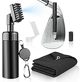 Golf Club Cleaner Brush, Golf Groove Sharpener Tool & Golf Towel, Golf Water Brush with Spray Bottle & Retractable Clip - Holds 5oz of Water, Essential Golf Accessories for Men for Golfer
