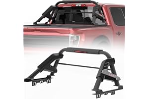 TOKMOWIN Truck Bed Roll Bar, Universal Sport Roll Bar Adjustable Chase Rack for Pickup Trucks Compatible with F-150/F-250/F-350, Ram 1500/2500/3500, Chevy Silverado,GMC Sierra,Tacoma,Tundra,Titan,Sequoia