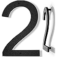IVERRA 10 Inch Black House Numbers for Outside, Large Floating Home Address Numbers, Modern Exterior Plastic House Numbers for Door Wall Street Garage Gate (2)