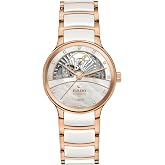 Rado - Centrix - Women's Automatic Swiss Watch - 35mm White &amp; Rose Gold Dial with Date - White &amp; Rose Gold High-Tech Ceramic Bracelet - R30029922