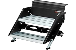 Lippert Components 733931 Solid Step Quad Step for RV and Travel Trailer Entry Doorway Black, 26-inch