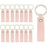 MECCANIXITY PU Leather Keychain Blanks Bulk Laser Engraving Keychain Leather Key Fob Kit with Key Rings