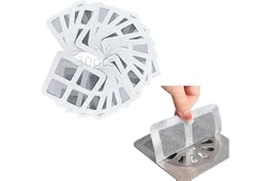 LIISAHO 4" X 4"Disposable Floor Drain Sticker Shower Drain Hair Catcher Shower Drain Cover Hair Catcher Mesh Stickers for Bathroom Washbasin Bathtub Kitchen Sink for Human and Pet Hair (30pcs)