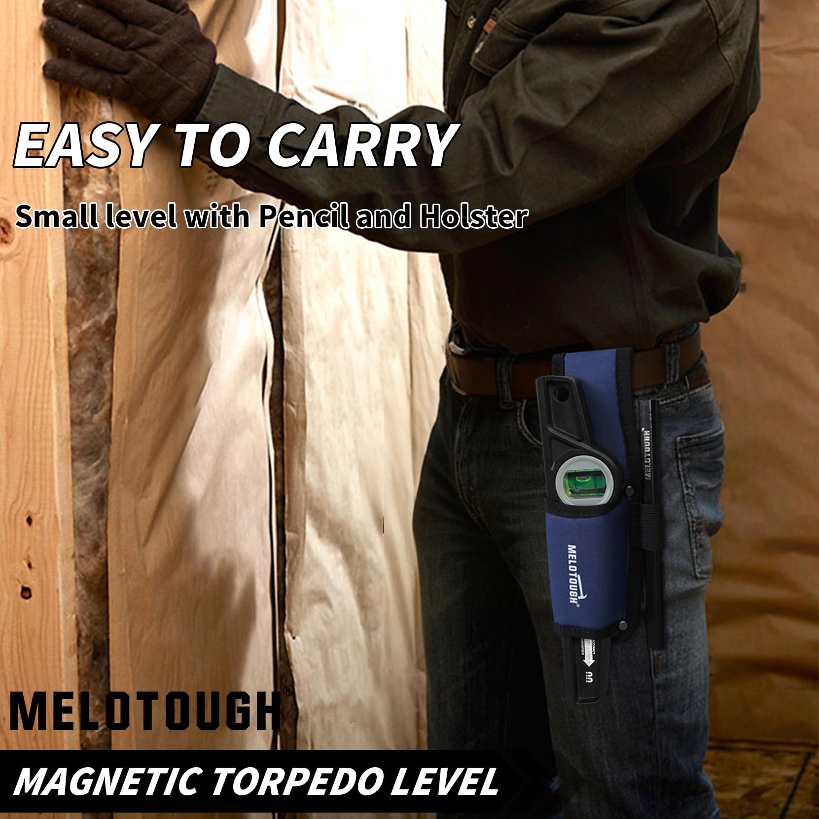 Condition photo showing New/Like New for melotough 10 inch die-cast magnetic torpedo level,magnetic level for carpenter,construction,scaffold